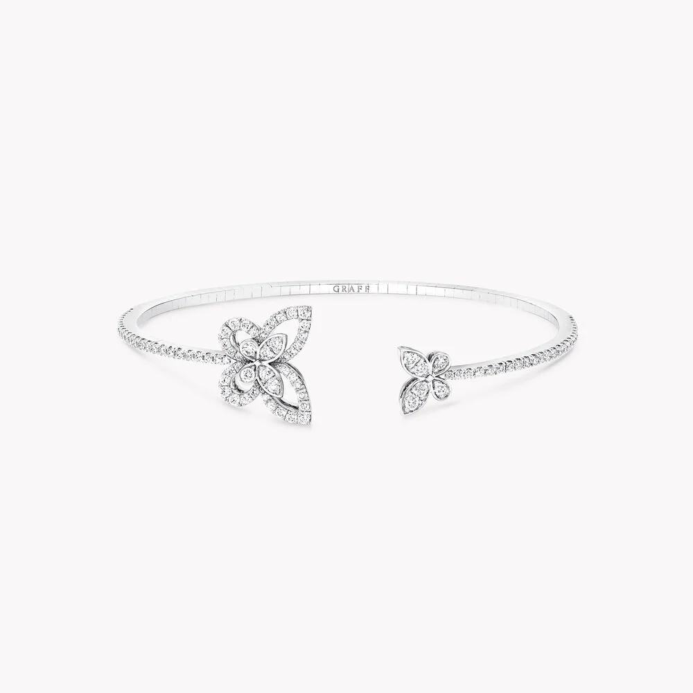 Butterfly Silhouette Open Diamond Bangle